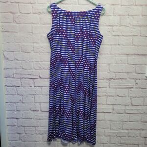 ILE New York Polka Dot Sleeveless Dress Sz 3X Y2K Retro Office Chic Bold Trad